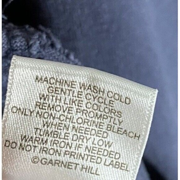 Garnet Hill Shirt Dress Womens 14 (Large) Blue Stretch Pockets Organic Cotton - Picture 9 of 10